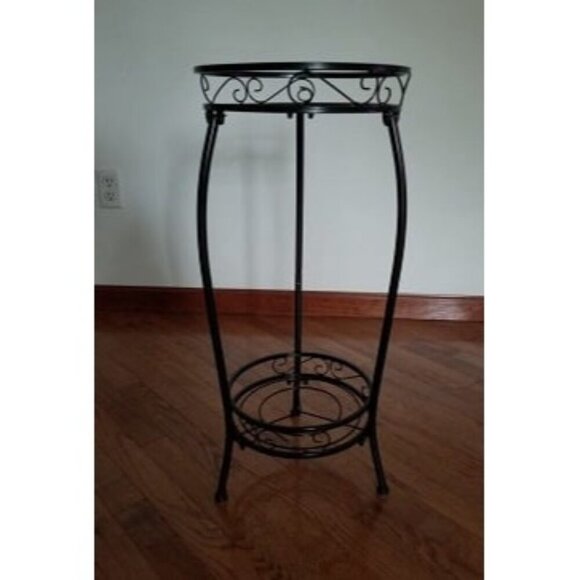 New Plant Stand Indoor Outdoor，Tall Black Metal Rustproof Stable Plant Stands - Picture 1 of 3
